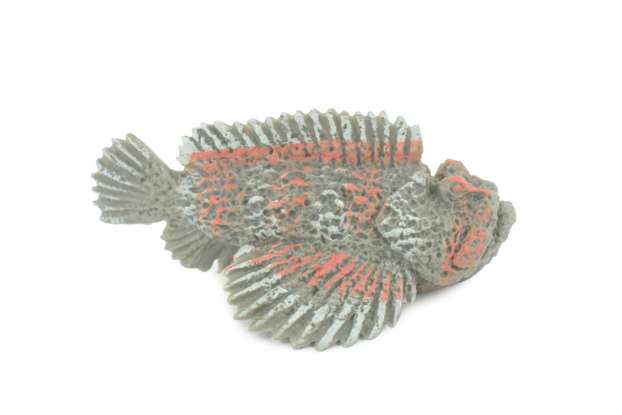 Stonefish, Scorpionfish, Venomous fish, Very Nice Rubber Fish, Educational, Hand Painted, Realistic, Replica, Toys, Kids, Gift,  2 3/4 Inches.