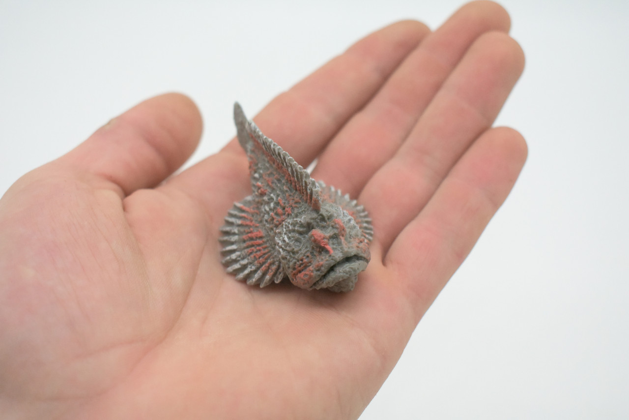 Stonefish, Scorpionfish, Venomous fish, Very Nice Rubber Fish, Educational, Hand Painted, Realistic, Replica, Toys, Kids, Gift,  2 3/4 Inches.