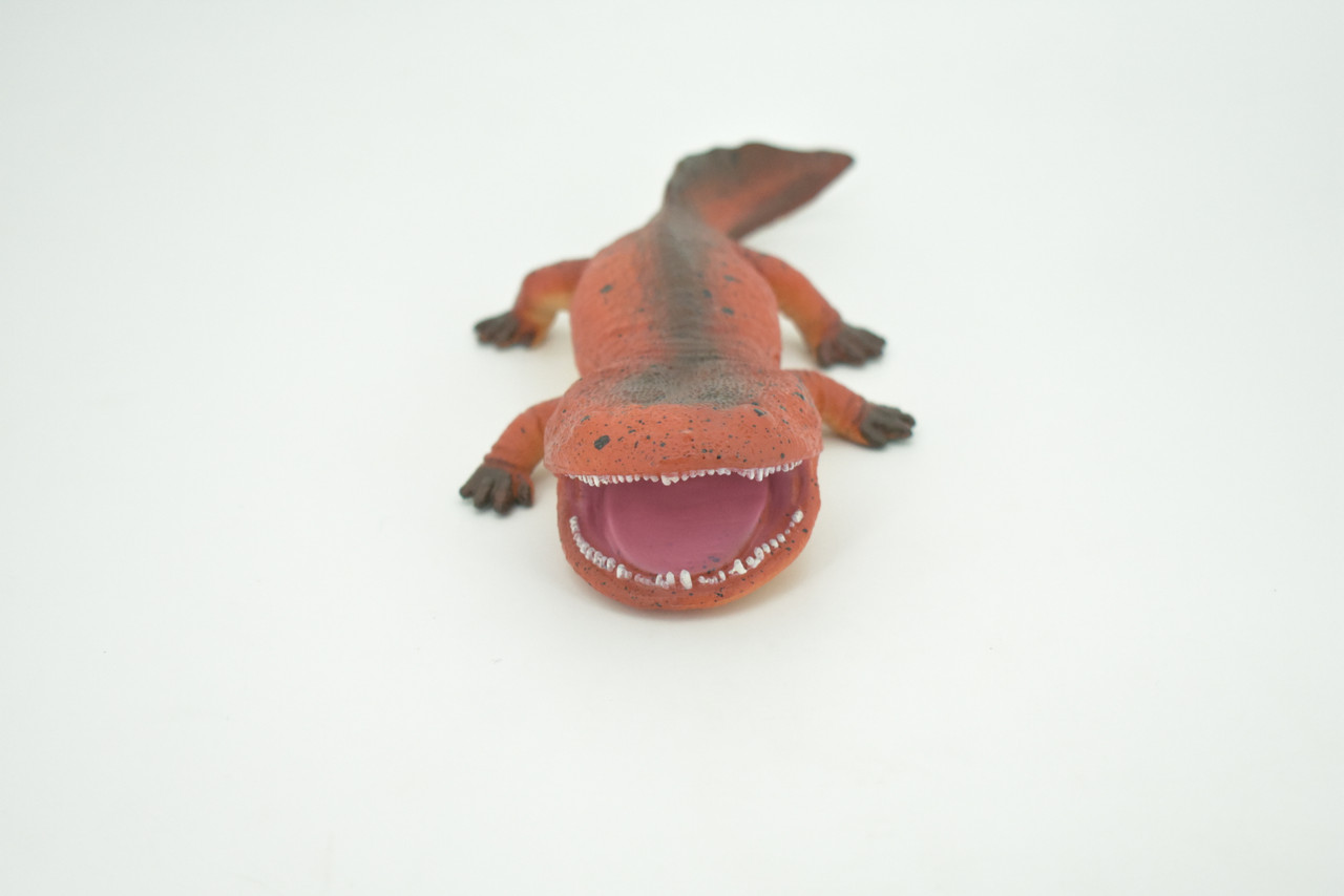 Koolasuchus Cleelandi, Red, Prehistoric Amphibian, Museum Quality, Hand Painted, Realistic, Rubber, Animal, Figure, Model, Toy, Kids, Educational, Gift  8"  CH729 BB177