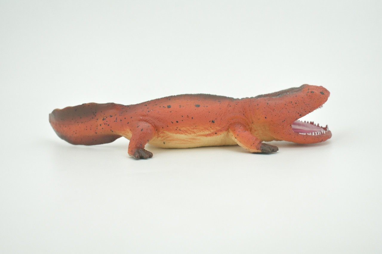 Koolasuchus Cleelandi, Red, Prehistoric Amphibian, Museum Quality, Hand Painted, Realistic, Rubber, Animal, Figure, Model, Toy, Kids, Educational, Gift  8"  CH729 BB177