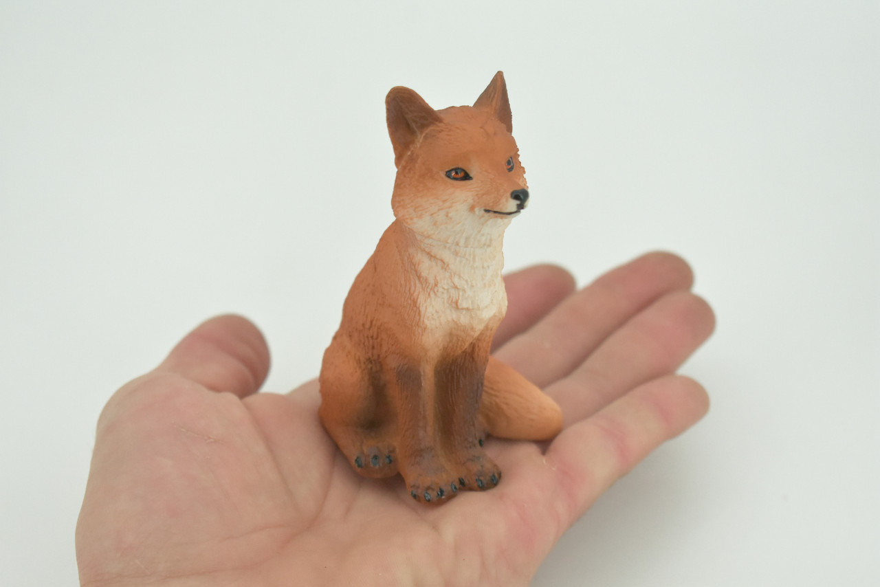 Fox, Red Fox, Vulpes, High Quality, Hand Painted, Rubber, Realistic, Figure, Model, Replica, Toy, Kids, Educational, Gift,     4"    CH280 BB177