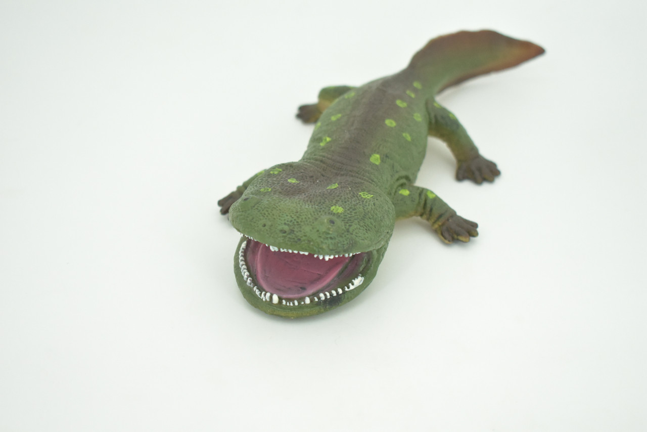 Koolasuchus Cleelandi, Green, Prehistoric Amphibian, Museum Quality, Hand Painted, Realistic, Rubber, Animal, Figure, Model, Toy, Kids, Educational, Gift  8"  CH282 BB178