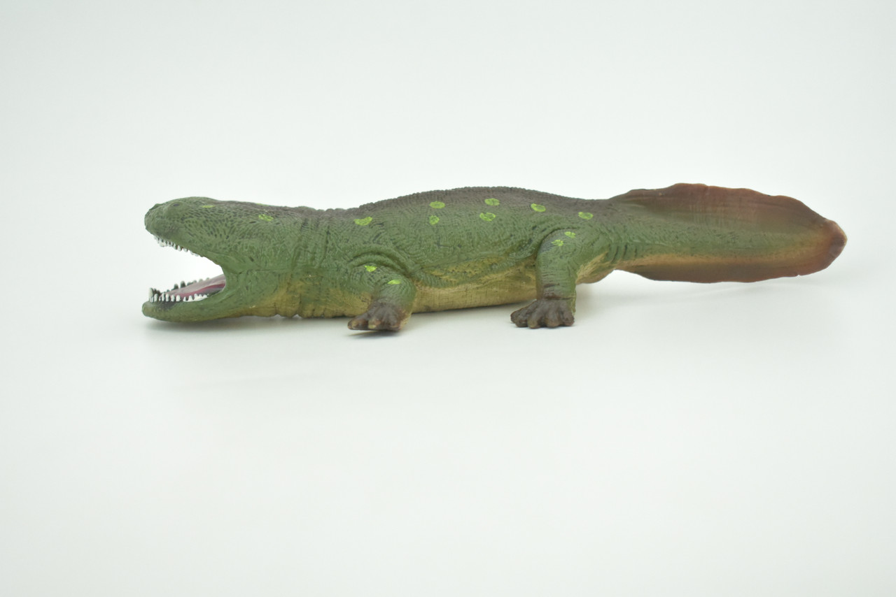 Koolasuchus Cleelandi, Green, Prehistoric Amphibian, Museum Quality, Hand Painted, Realistic, Rubber, Animal, Figure, Model, Toy, Kids, Educational, Gift  8"  CH282 BB178