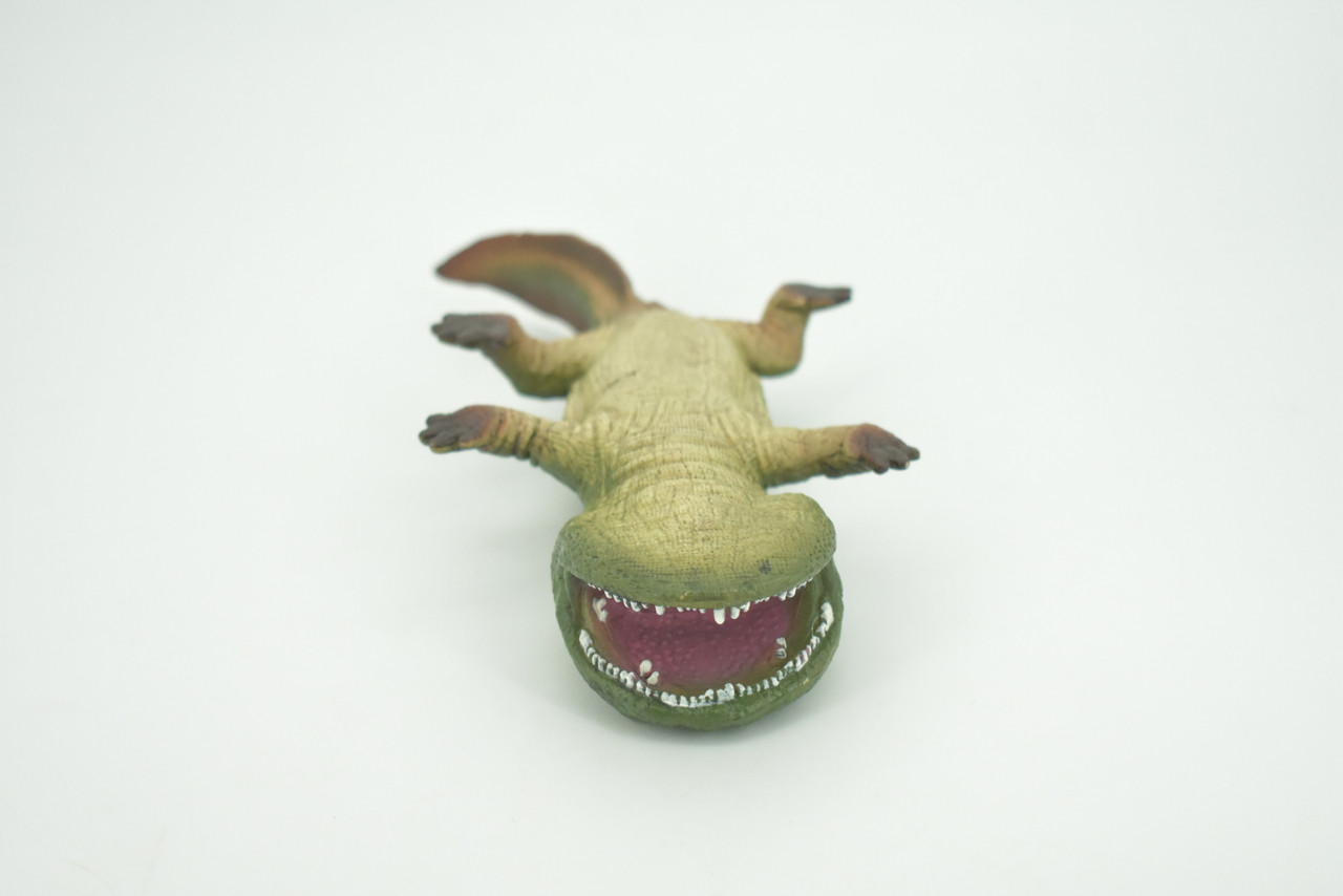 Koolasuchus Cleelandi, Green, Prehistoric Amphibian, Museum Quality, Hand Painted, Realistic, Rubber, Animal, Figure, Model, Toy, Kids, Educational, Gift  8"  CH282 BB178
