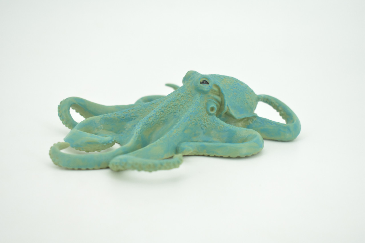 Octopus, Octopodes, Octopoda, Blue Octopi, Museum Quality, Hand Painted, Hard Rubber, Realistic Figure, Toy, Kids, Educational, Gift,      5"       CH284 BB178