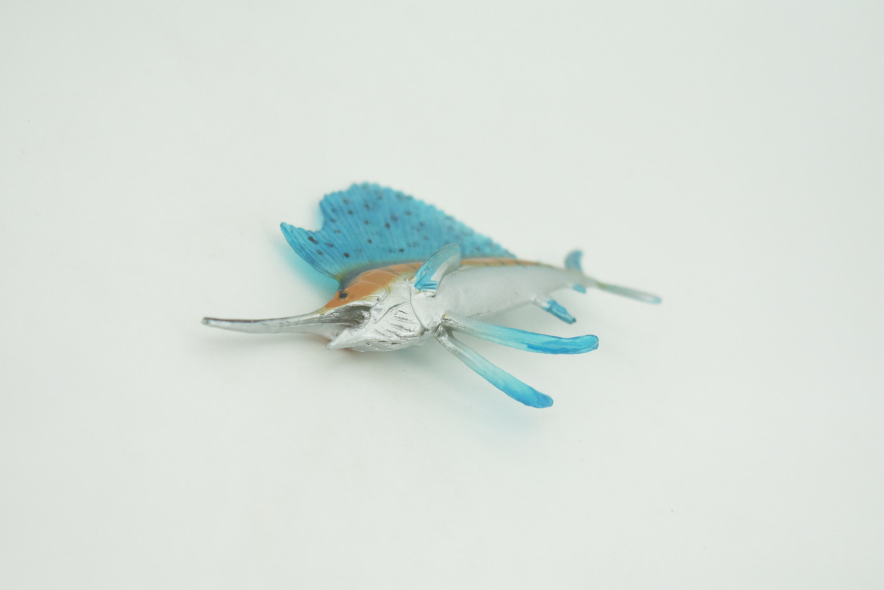 Fish, Sailfish, Billfish, Museum Quality, Hand Painted, Rubber Fish, Realistic Toy Figure, Model, Replica, Kids, Educational, Gift,     4"    CH287 BB179
