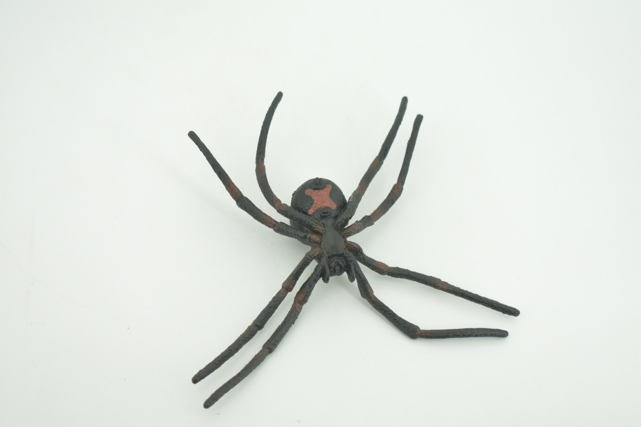 Spider, Black Widow, Latrodectus, High Quality, Hand Painted, Hard Rubber, Insect, Realistic, Figure, Model, Replica, Toy, Kids, Educational, Gift,     4"   CH290 BB179