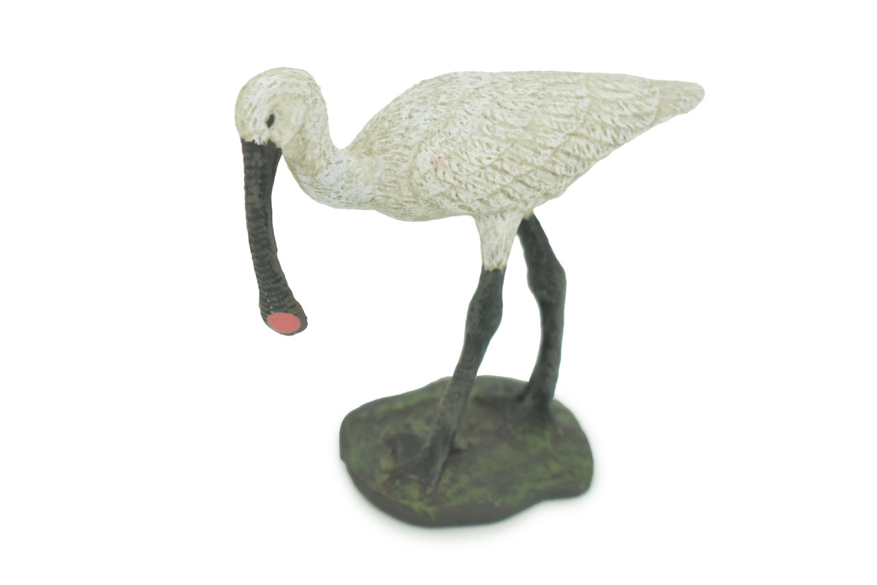 Bird, Spoonbill, White, Very Realistic, Museum Quality, Hand Painted, Hard Rubber, Realistic, Model, Replica, Kids, Educational, Gift,     3"    CH292 BB179
