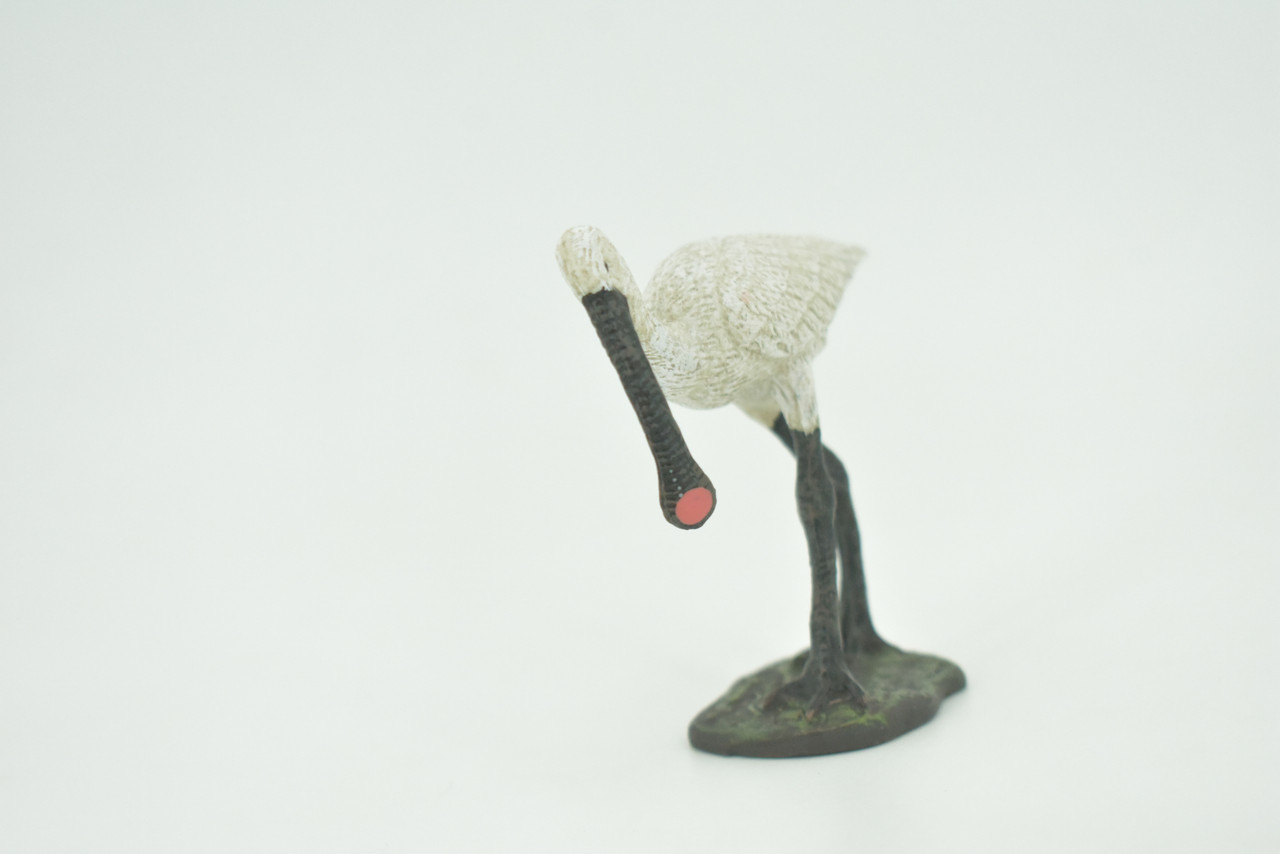 Bird, Spoonbill, White, Very Realistic, Museum Quality, Hand Painted, Hard Rubber, Realistic, Model, Replica, Kids, Educational, Gift,     3"    CH292 BB179