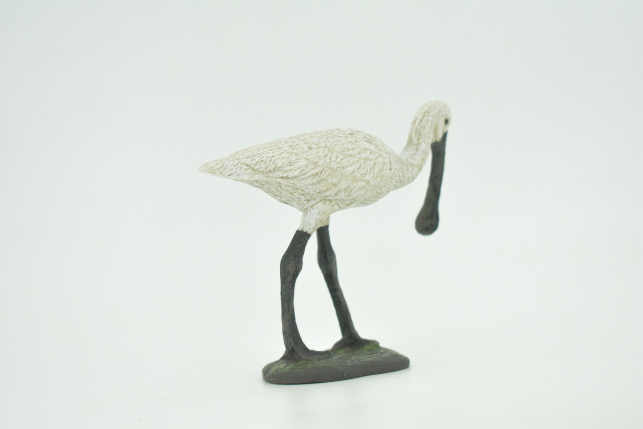 Bird, Spoonbill, White, Very Realistic, Museum Quality, Hand Painted, Hard Rubber, Realistic, Model, Replica, Kids, Educational, Gift,     3"    CH292 BB179