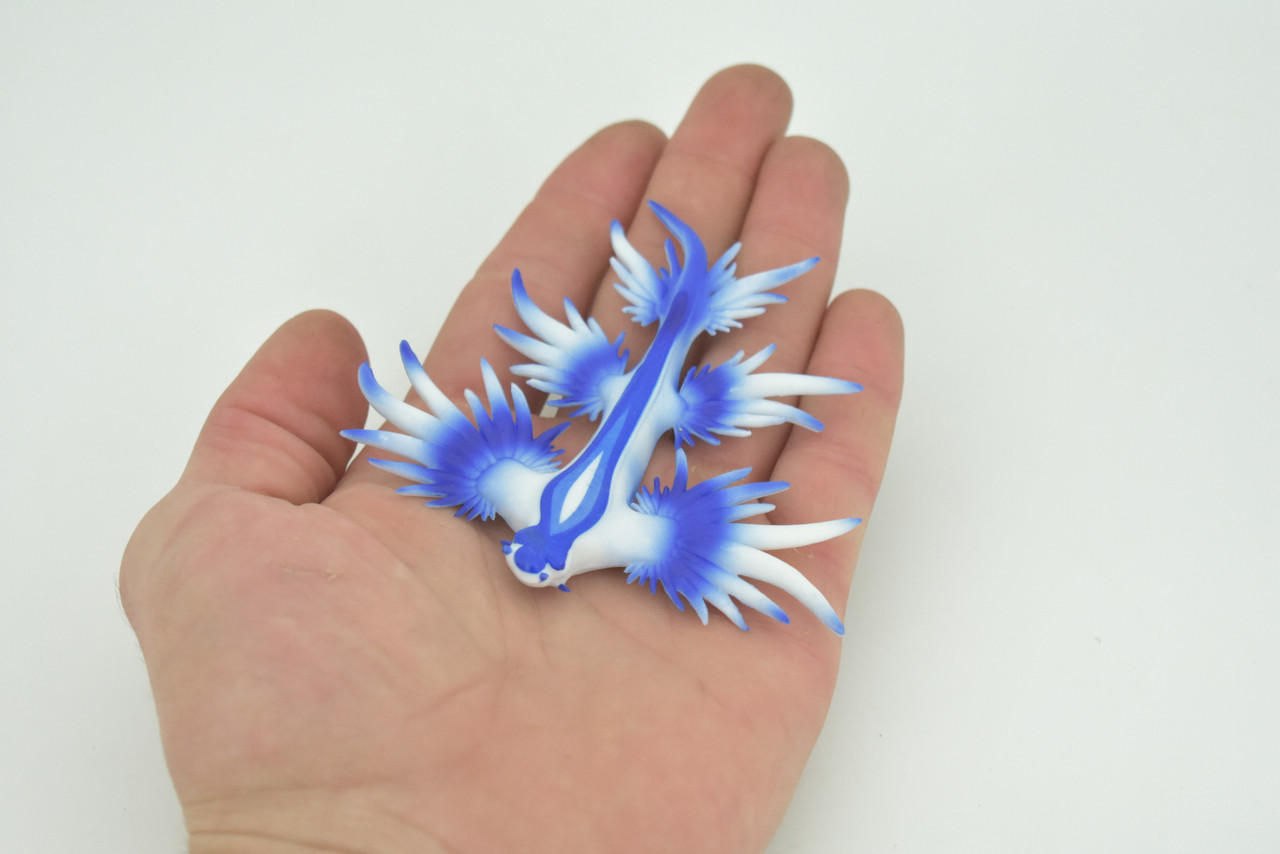 Sea Slug Dragon, Marine Mollusks, Blue, Museum Quality, Hand Painted, Rubber Gastropod, Realistic Toy, Figure, Model, Replica, Kids, Educational, Gift,  3 1/2"   CH293 BB179