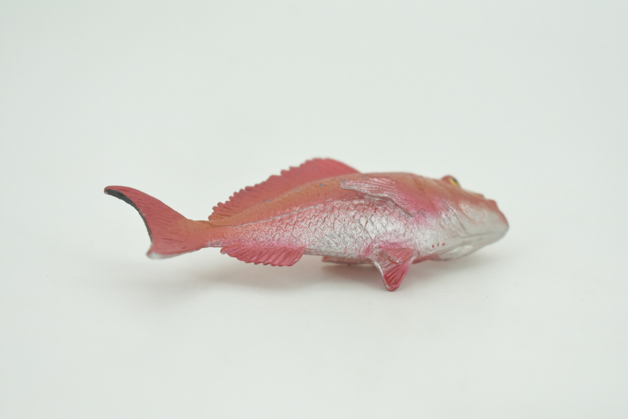 Red Snapper, Fish, Onaga, Rockfish, High Quality, Hand Painted, Hard Rubber, Realistic, Figure, Model, Toy, Kids, Educational, Gift,     3"     CH303 BB181