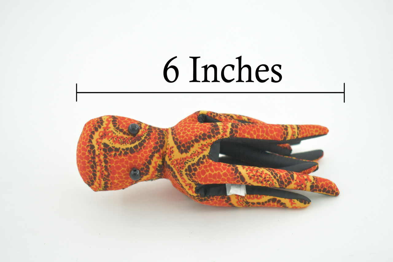 Octopus, Octopodes, Orange, Octopi, HandMade, Thailand, Sand Creatures, Toy, Paper Weight, Bean Bag, Cornhole, Game, Kids, Educational, Gift,  6"   TH37   BB304