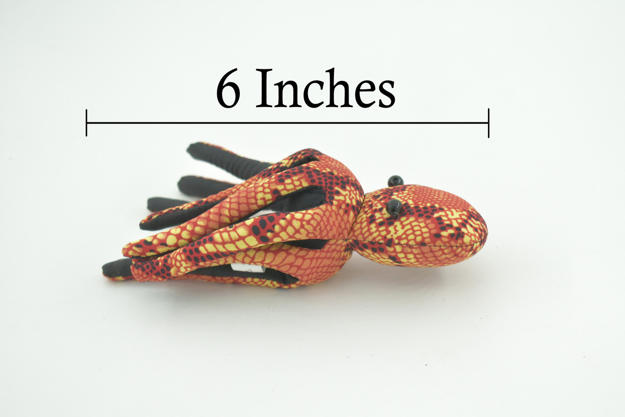 Octopus, Octopodes, Red, Octopi, Hand Made In Thailand, Sand Creatures, Paper Weight, Bean Bag, Cornhole, Game, Toy, Kids, Educational,  6  Inches.