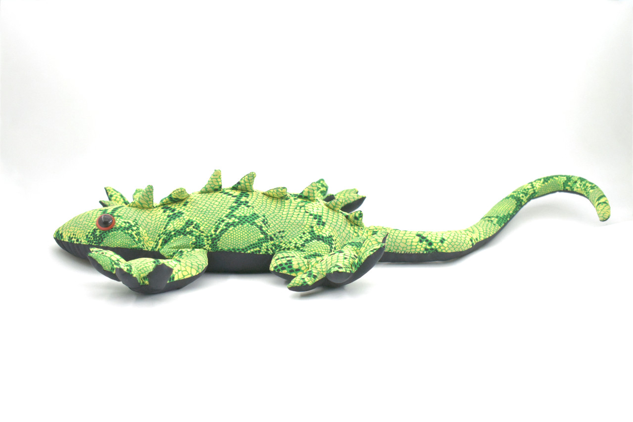 Lizard, Reptiles, Iguana, Green, Hand Made, Thailand Sand Creatures, Toy, Paper Weight, Bean Bag, Cornhole, Game, Kids, Educational, Gift, 17", 2lbs, TH60 BB306