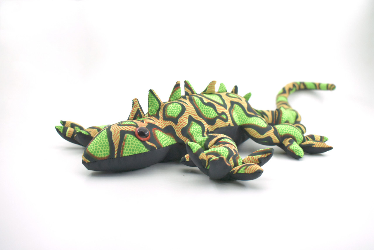 Lizard, Reptiles, Iguana, Green, Hand Made, Thailand Sand Creatures, Toy, Paper Weight, Bean Bag, Cornhole, Game, Kids, Educational, Gift, 17" 2 lbs