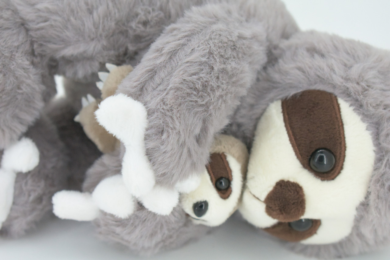 Sloth with Baby, Plush Animal, Soft, Stuffed, Toy, Educational, Realistic Sloth Design, Figure, Lifelike, Replica, Gift,        8"     PK03 B499