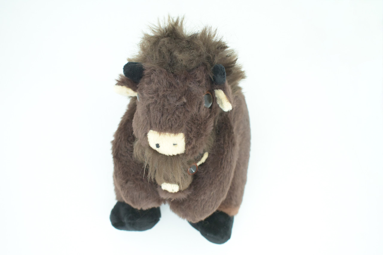 Buffalo with Baby, Plush Animal, Soft, Stuffed, Toy, Educational, Realistic Bison Design, Figure, Lifelike, Replica, Gift,        8"     PK04 B500