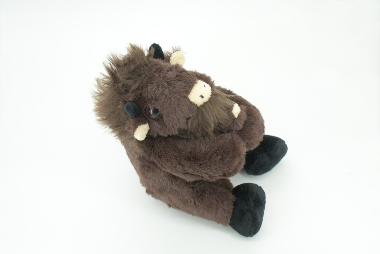 Buffalo with Baby, Plush Animal, Soft, Stuffed, Toy, Educational, Realistic Bison Design, Figure, Lifelike, Replica, Gift,        8"     PK04 B500