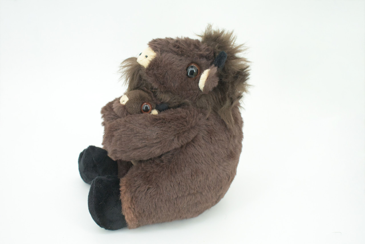 Buffalo with Baby, Plush Animal, Soft, Stuffed, Toy, Educational, Realistic Bison Design, Figure, Lifelike, Replica, Gift,        8"     PK04 B500