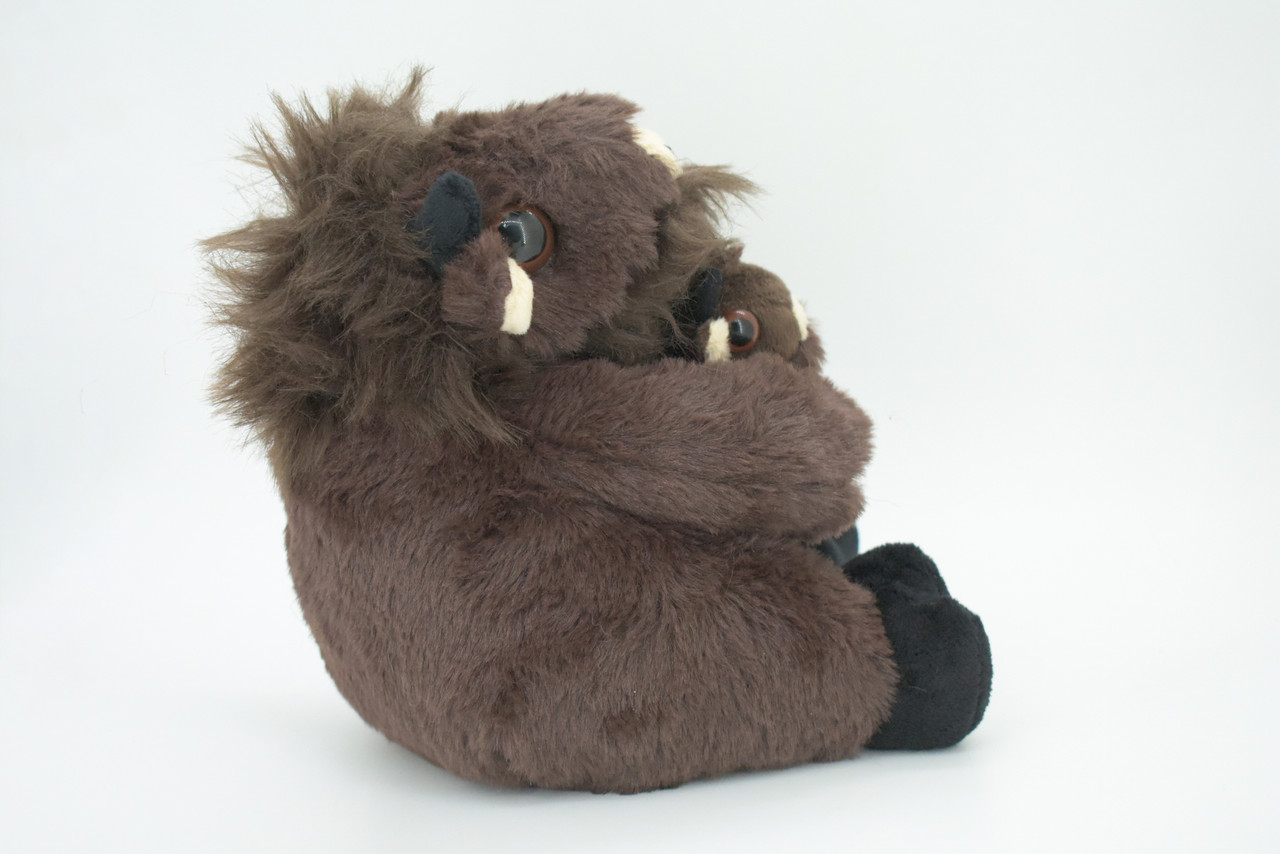 Buffalo with Baby, Plush Animal, Soft, Stuffed, Toy, Educational, Realistic Bison Design, Figure, Lifelike, Replica, Gift,        8"     PK04 B500