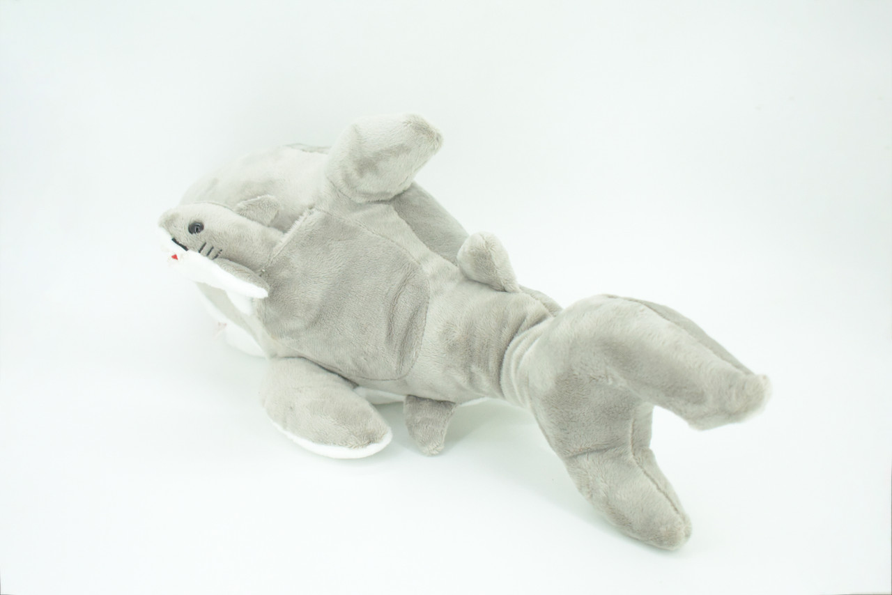 Shark with Baby, Plush Animal, Soft, Stuffed, Toy, Educational, Realistic Shark Design, Figure, Lifelike, Replica, Gift,       18"     PK05 B501