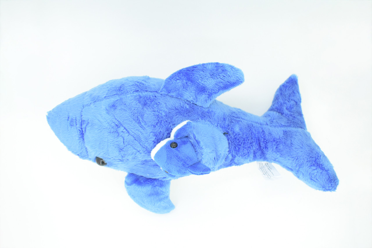Dolphin with Baby, Plush Animal, Soft, Stuffed, Toy, Educational, Realistic Dolphin Design, Figure, Lifelike, Replica, Gift,       14"     PK06 B502