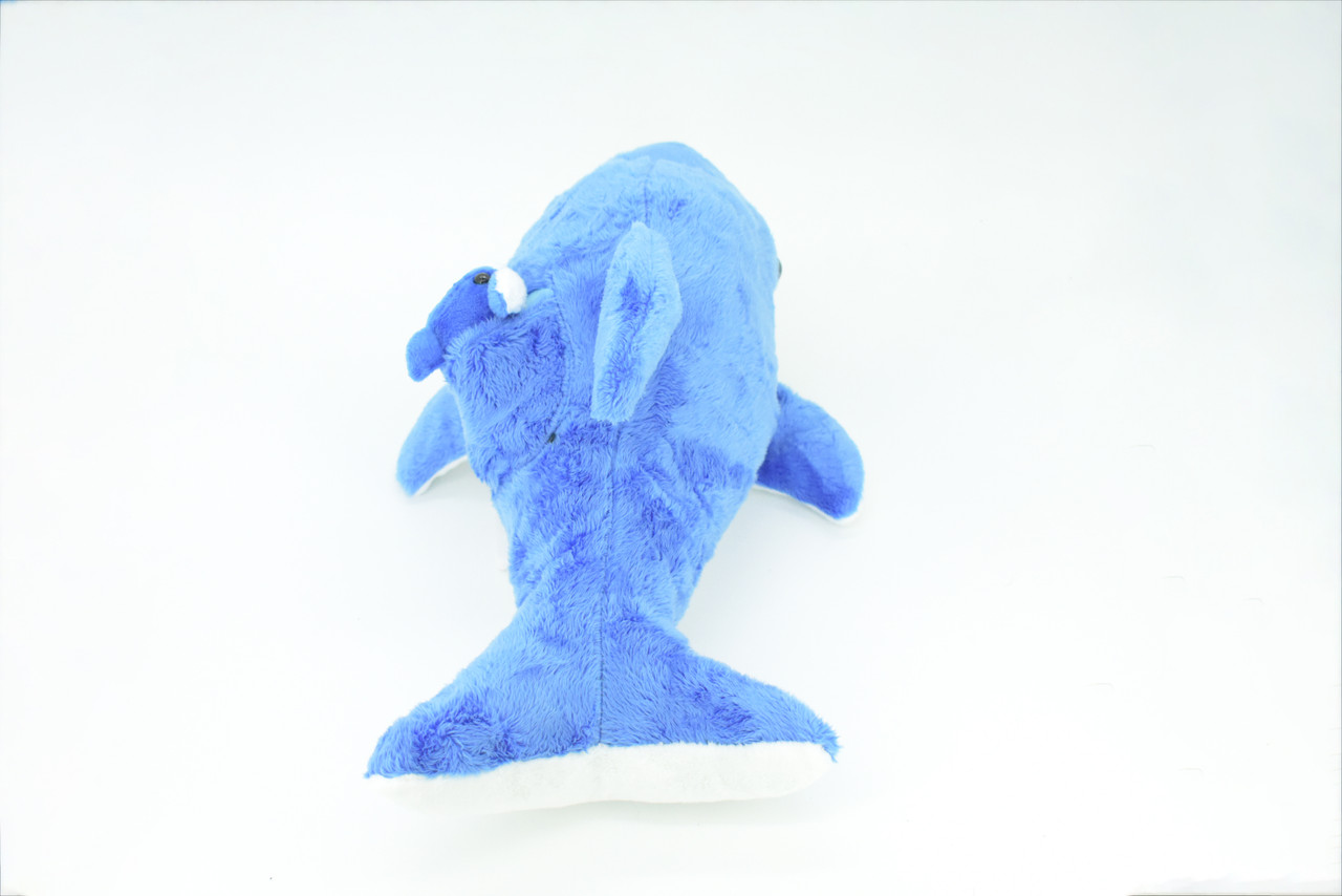 Dolphin with Baby, Plush Animal, Soft, Stuffed, Toy, Educational, Realistic Dolphin Design, Figure, Lifelike, Replica, Gift,       14"     PK06 B502