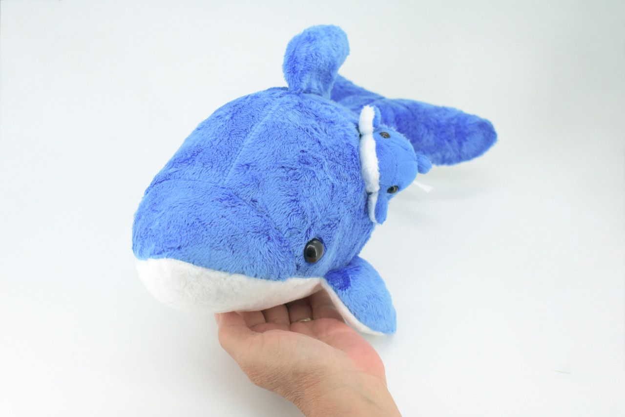 Dolphin with Baby, Plush Animal, Soft, Stuffed, Toy, Educational, Realistic Dolphin Design, Figure, Lifelike, Replica, Gift,       14"     PK06 B502