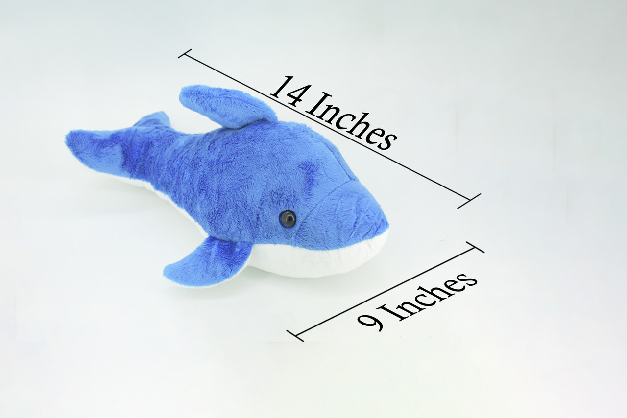 Dolphin with Baby, Plush Animal, Soft, Stuffed, Toy, Educational, Realistic Dolphin Design, Figure, Lifelike, Replica, Gift,       14"     PK06 B502