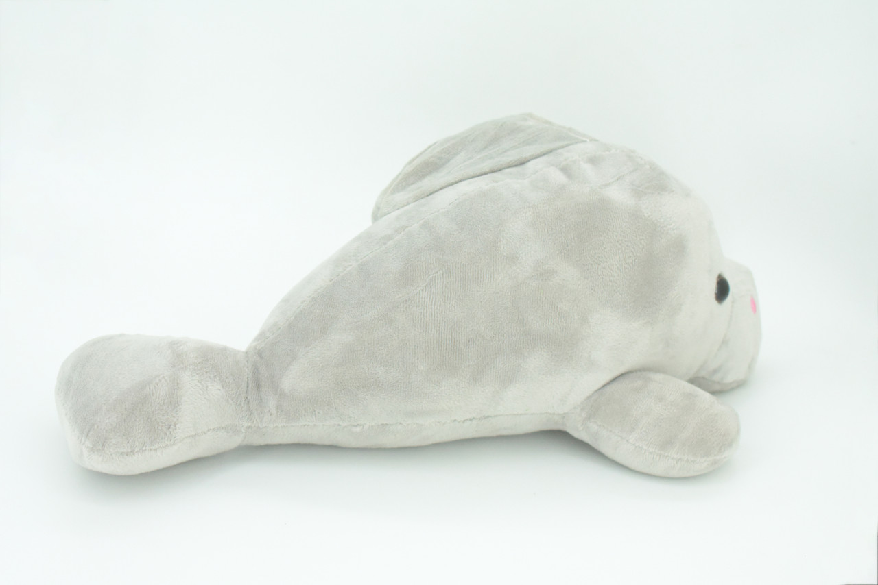 Manatee  with Baby, Plush Animal, Soft, Stuffed, Toy, Educational, Realistic Manatee Design, Figure, Lifelike, Replica, Gift,       16"     PK07 B503