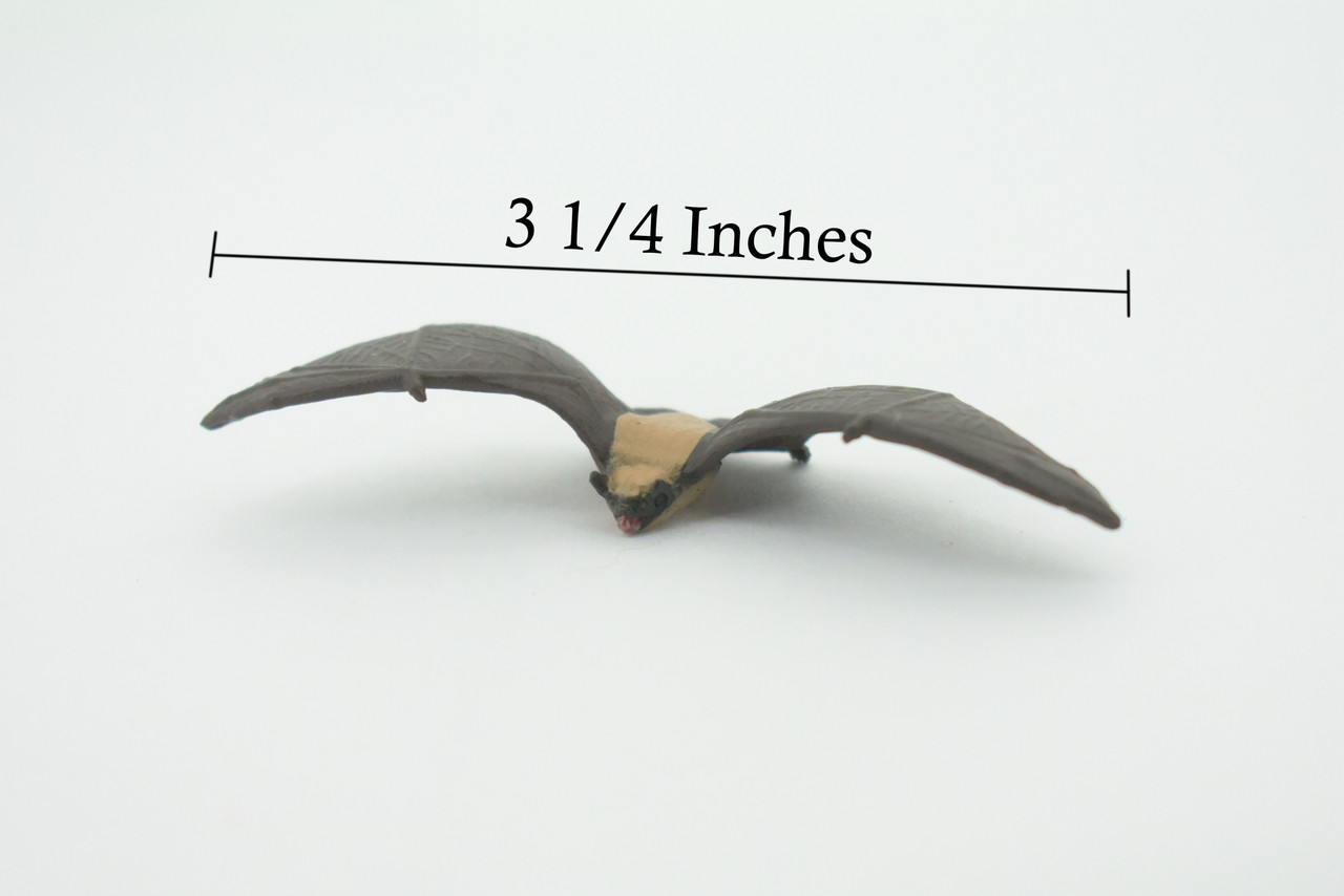 Bat, Hand Painted, Educational, Rubber Bat, Realistic Figure, Lifelike Model, Figurine, Replica, Gift,      3 1/4"    SF17 B31   