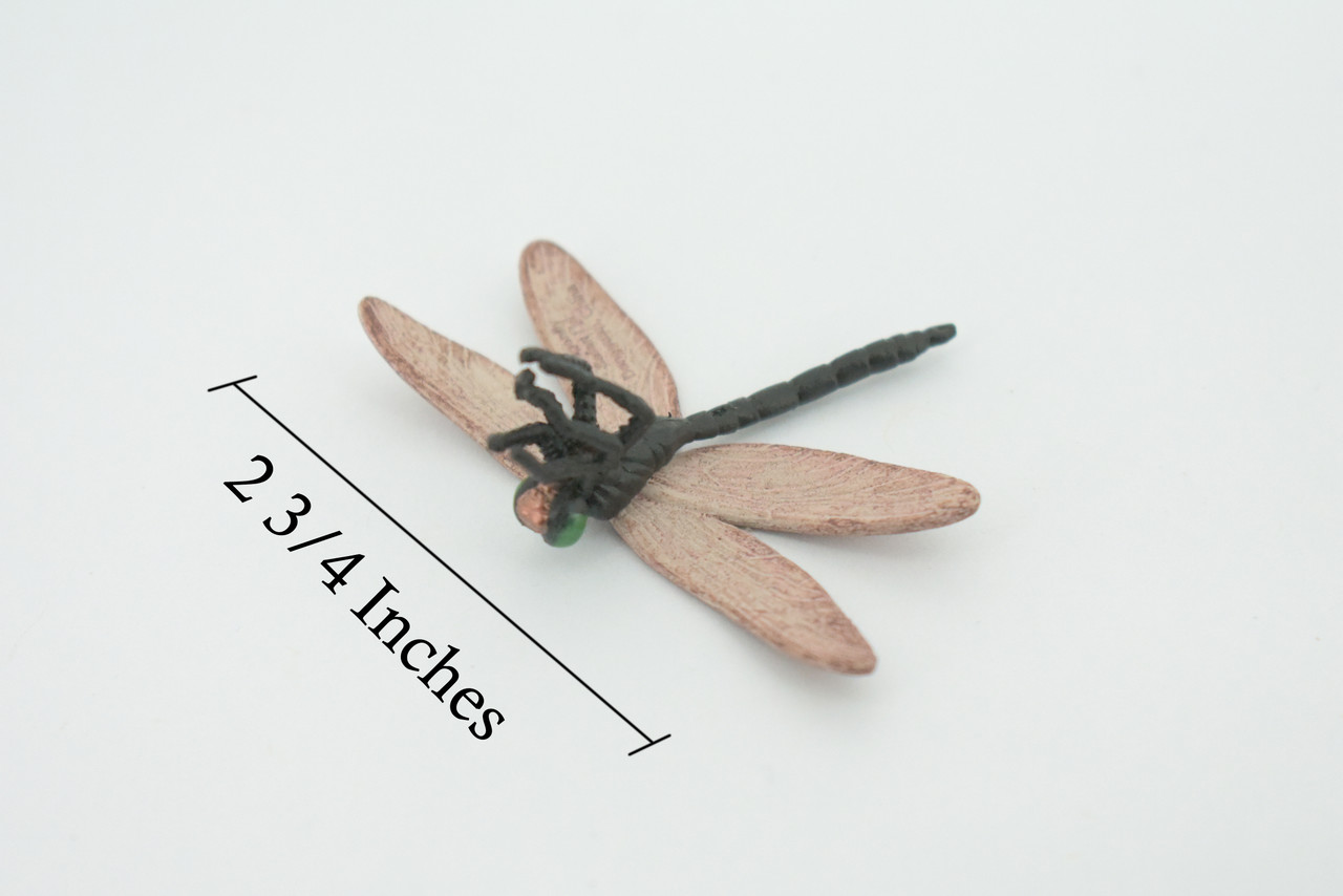 Dragonfly, Dragon Fly,  Hand Painted, Educational, Rubber Realistic Figure, Lifelike Model, Figurine, Replica, Gift,      2 1/4"    SF18 B31   