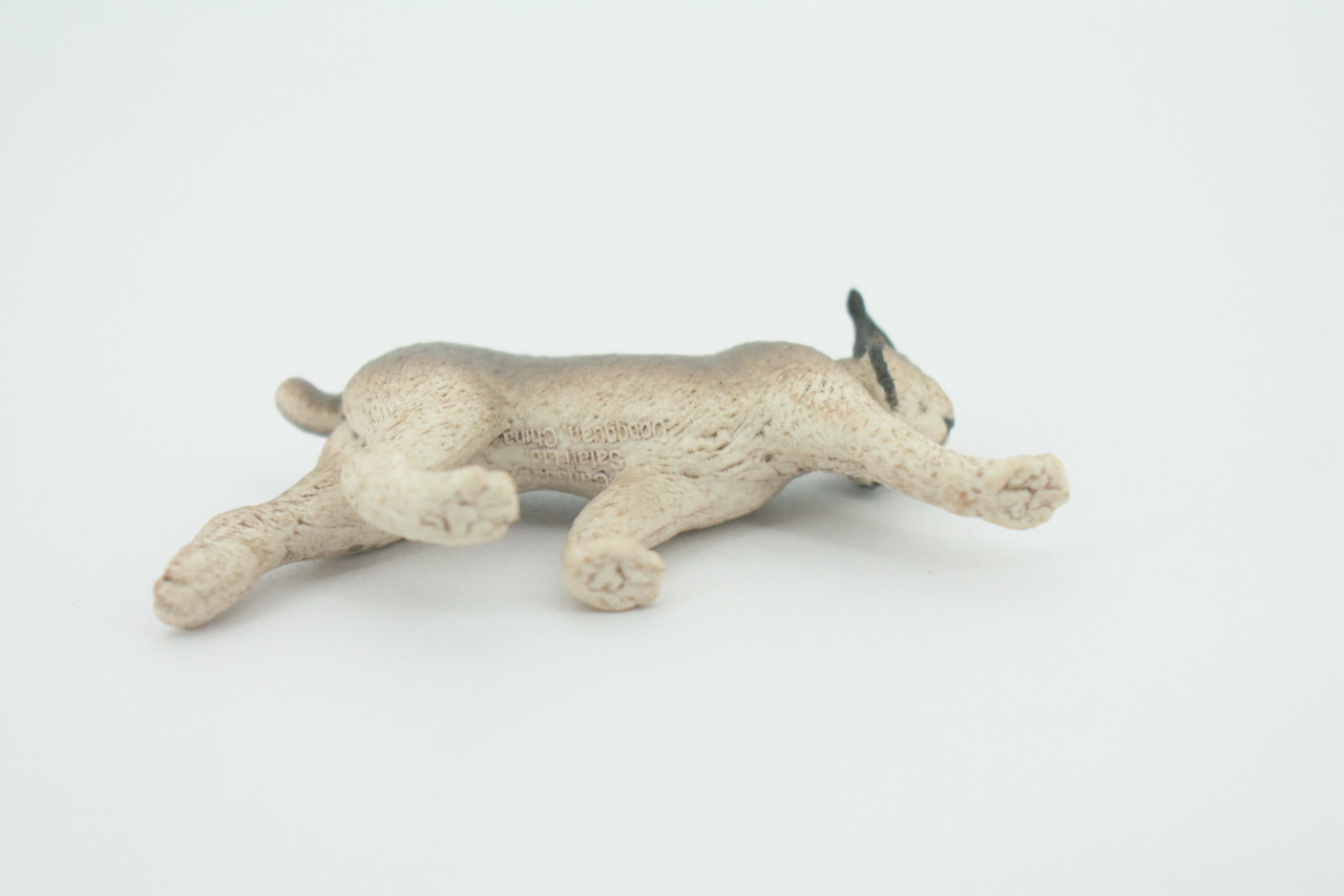 Lynx, Hand Painted, Gray, Educational, Rubber Cat, Realistic Figure, Lifelike Model, Figurine, Replica, Gift,      2 3/4"    SF20 B31   