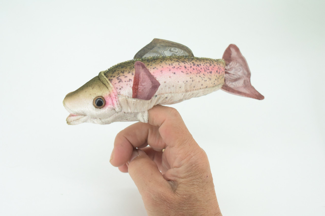 Rainbow Trout Finger Puppet, Very Nice Plush Trout, Stuffed Fish, Educational, Realistic, Lifelike Model, Gift,   7"   FM11 B235