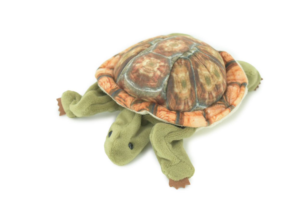 Turtle Finger Puppet, Very Nice Plush Tortoise, Stuffed Reptile, Educational, Realistic, Lifelike Model, Gift,    6 1/2"   FM10 B235