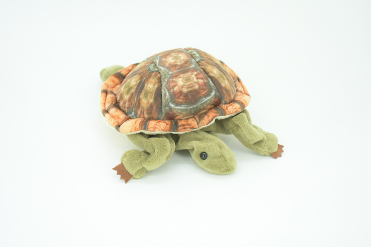Turtle Finger Puppet, Very Nice Plush Tortoise, Stuffed Reptile, Educational, Realistic, Lifelike Model, Gift,    6 1/2"   FM10 B235