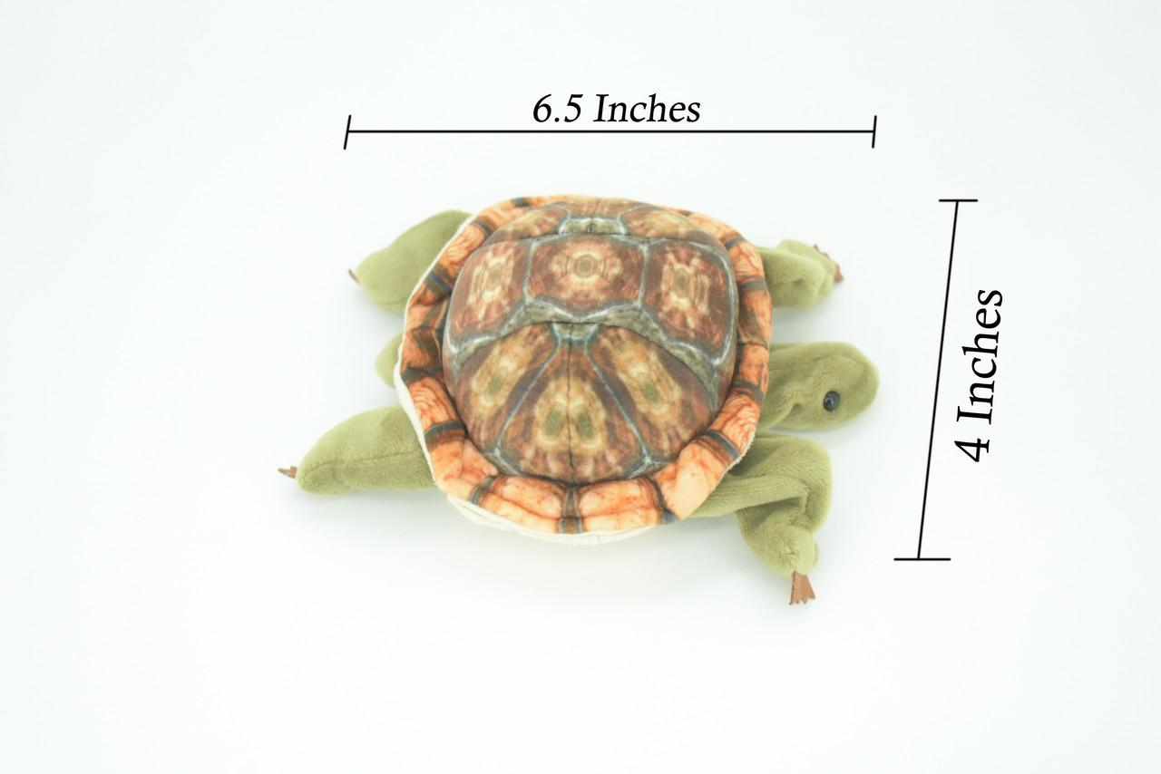 Turtle Finger Puppet, Very Nice Plush Tortoise, Stuffed Reptile, Educational, Realistic, Lifelike Model, Gift,    6 1/2"   FM10 B235