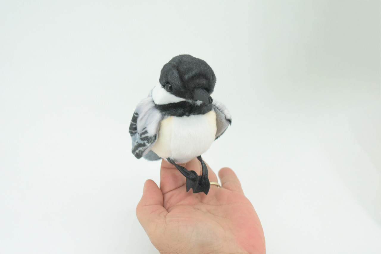 Chickadee Finger Puppet, Very Nice Plush Chick-a-dee, Stuffed Bird, Educational, Realistic, Lifelike Model, Gift,    6"   FM03 B233