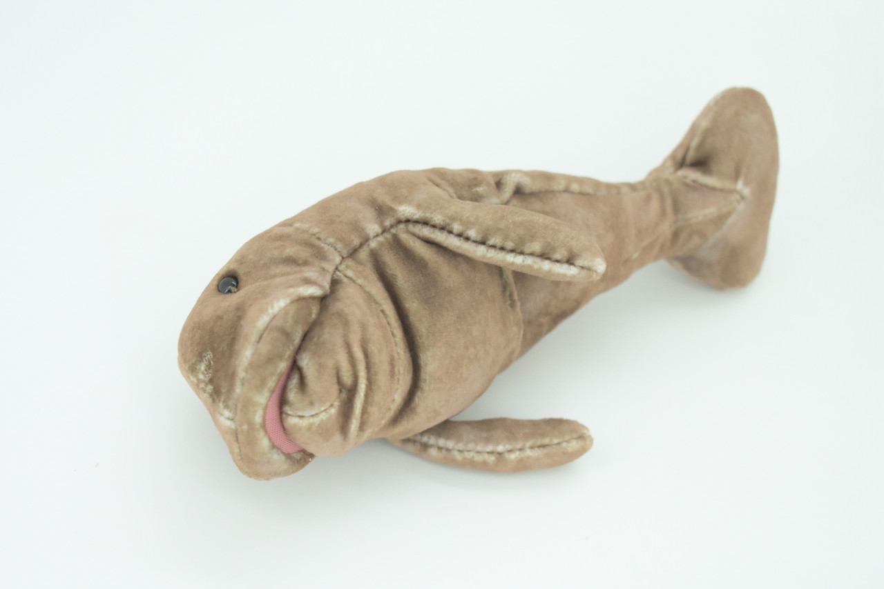 Manatee Finger Puppet, Very Nice Plush Sea Cow, Stuffed Mermaid of the sea, Educational, Realistic, Lifelike, Gift,   7 1/2"  FM06 B233