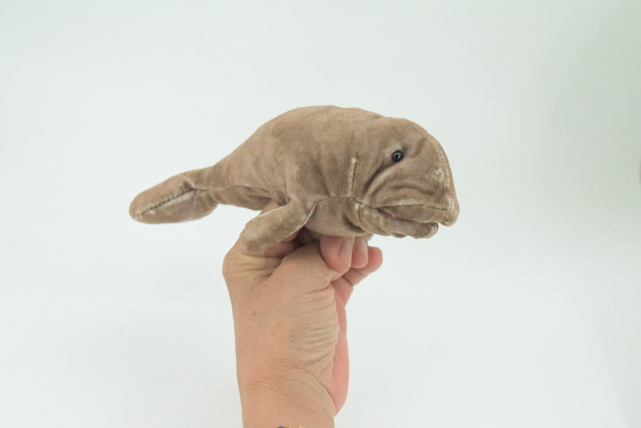 Manatee Finger Puppet, Very Nice Plush Sea Cow, Stuffed Mermaid of the sea, Educational, Realistic, Lifelike, Gift,   7 1/2"  FM06 B233
