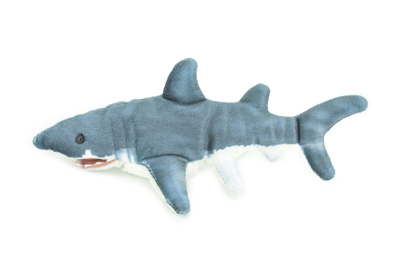 Shark Finger Puppet, Very Nice Plush Great White Shark, Stuffed Fish, Educational, Realistic, Lifelike, Gift,   8"  FM17 B236