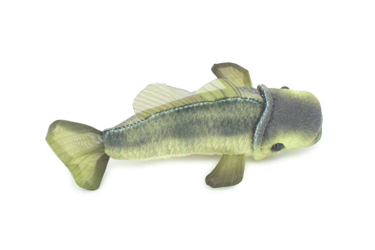 Large Mouth Bass Finger Puppet, Very Nice Plush Bass, Stuffed Fish, Educational, Realistic, Lifelike Model, Gift,   7"   FM01 B233