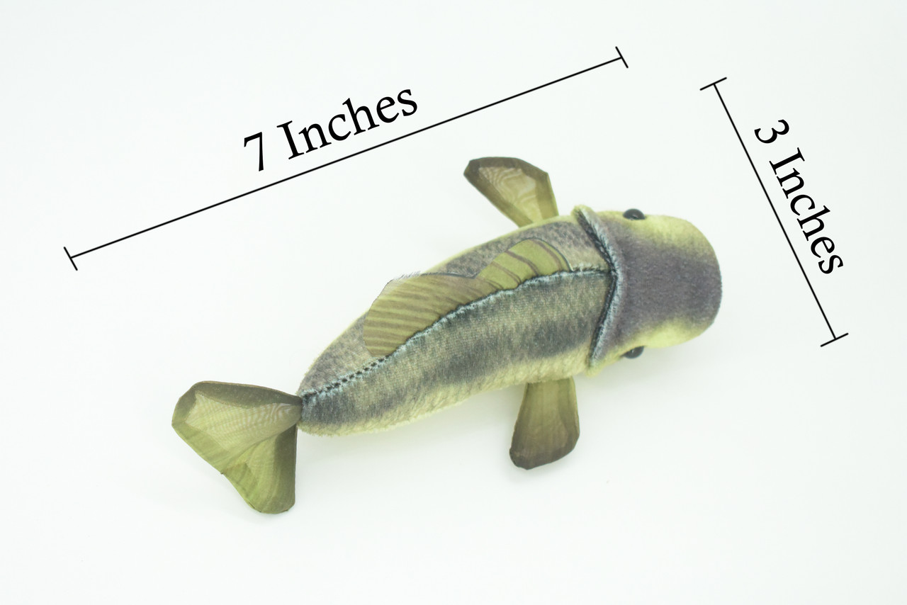 Large Mouth Bass Finger Puppet, Very Nice Plush Bass, Stuffed Fish, Educational, Realistic, Lifelike Model, Gift,   7"   FM01 B233