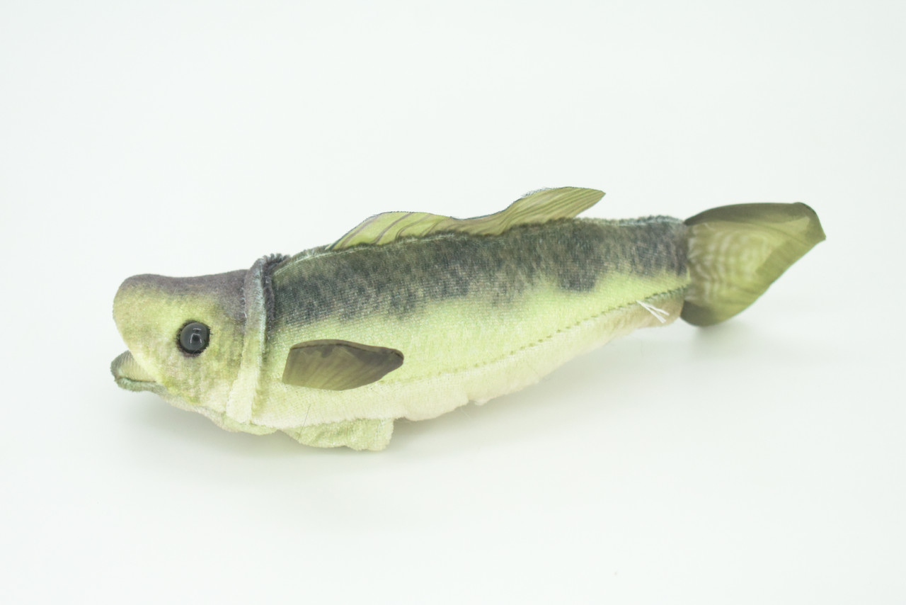 Large Mouth Bass Finger Puppet, Very Nice Plush Bass, Stuffed Fish, Educational, Realistic, Lifelike Model, Gift,   7"   FM01 B233