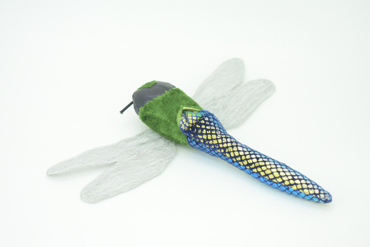 Dragonfly Finger Puppet, Very Nice Plush Dragon Fly, Stuffed Insect, Educational, Realistic, Lifelike Model, Gift,    7"   FM04 B233
