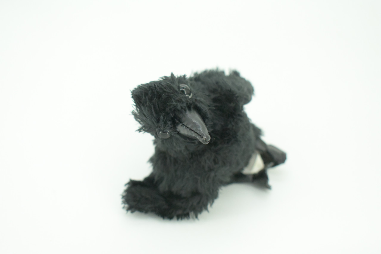 Raven Finger Puppet, Very Nice Plush Raven, Stuffed Bird, Educational, Realistic, Lifelike Model, Gift,    6 1/2"    FM21 B236 
