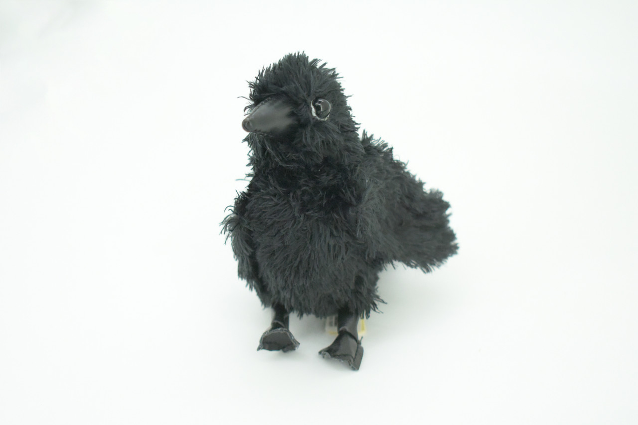 Raven Finger Puppet, Very Nice Plush Raven, Stuffed Bird, Educational, Realistic, Lifelike Model, Gift,    6 1/2"    FM21 B236 