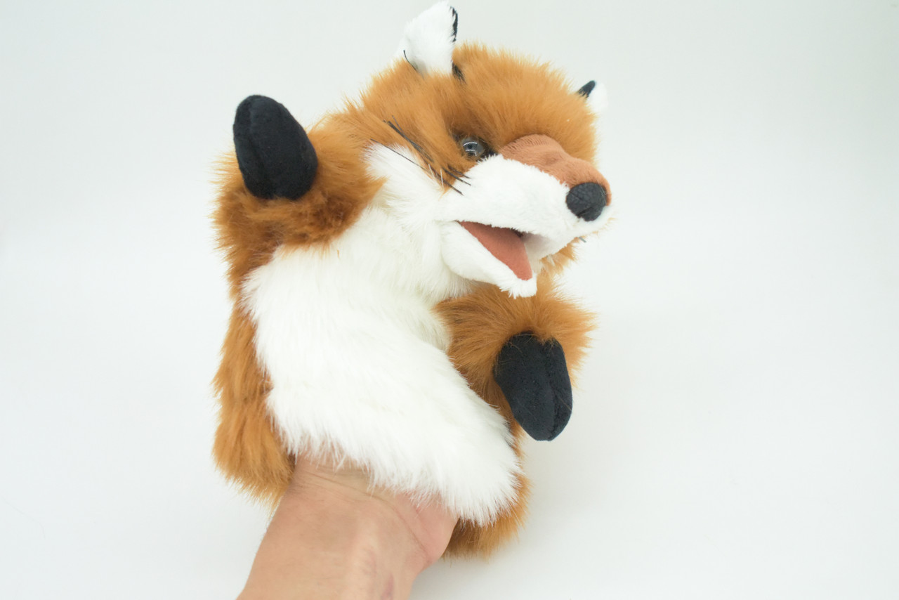 Fox Hand Puppet, Very Nice Plush Red Fox, Stuffed Animal, Educational, Realistic, Lifelike, Gift,    9"   FM30 B75