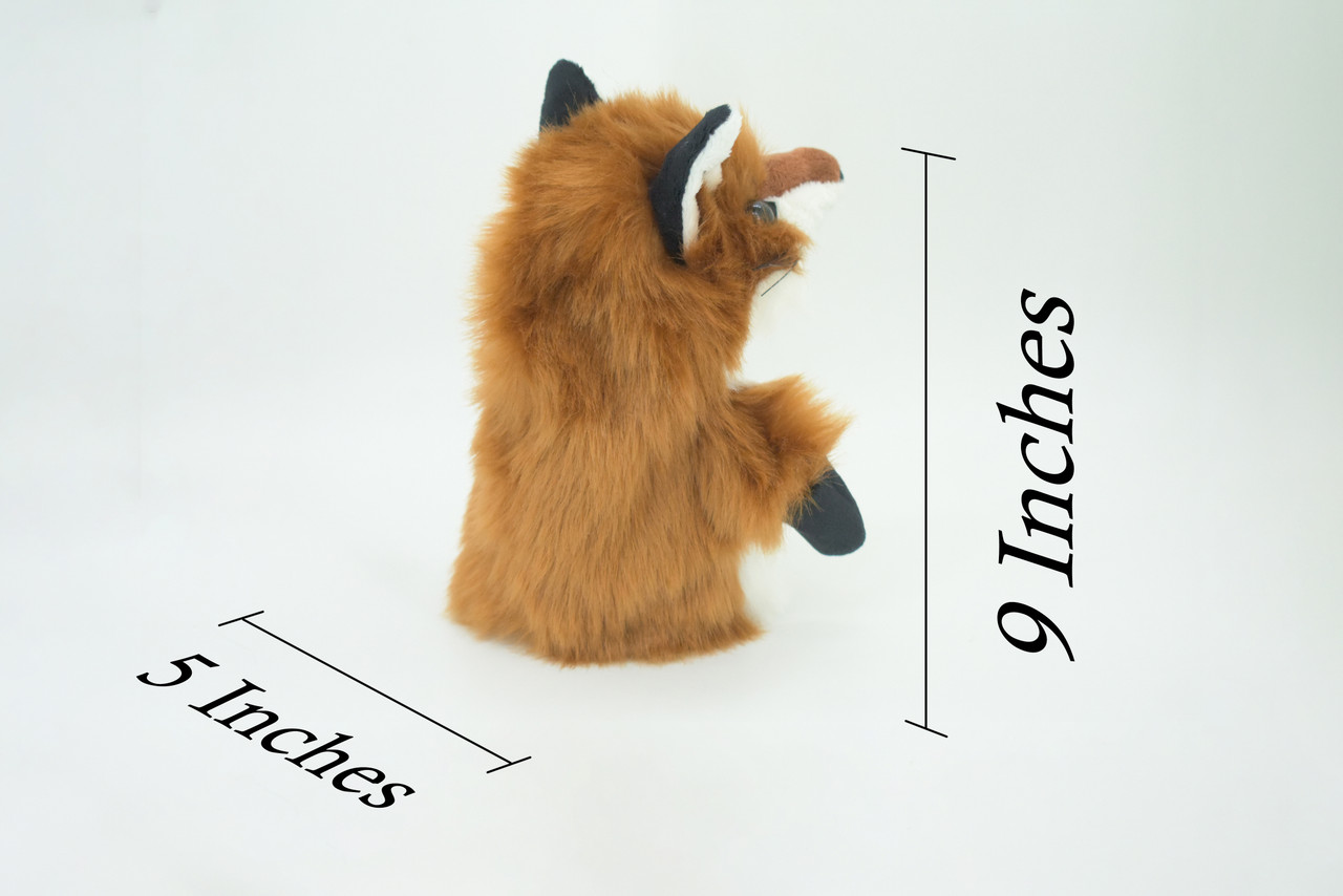 Fox Hand Puppet, Very Nice Plush Red Fox, Stuffed Animal, Educational, Realistic, Lifelike, Gift,    9"   FM30 B75